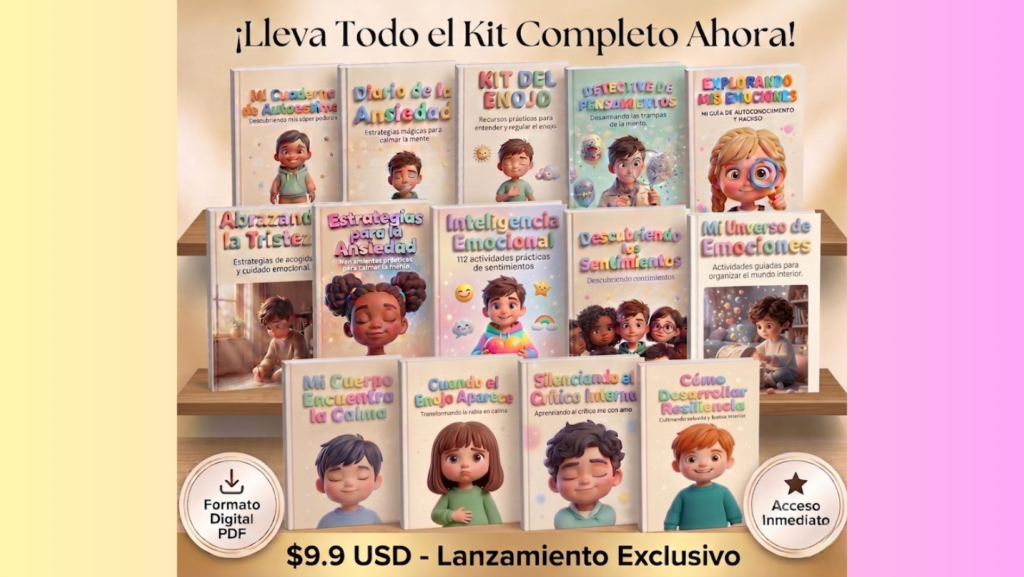 Kit de Herramientas Terapéuticas para Niños y Adolescentes: portadas de los cuadernos imprimibles